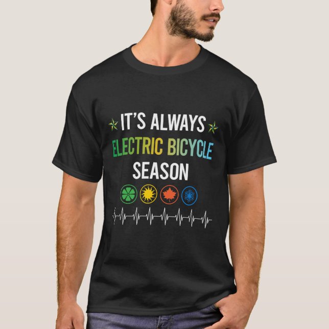 T-shirt Saison amusante Vélo électrique E vélo Ebike (Devant)