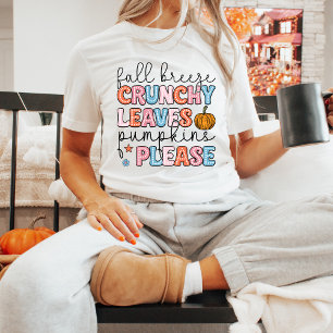 T-shirt Saison Automne Citrouille Feuille mignon automne