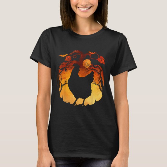 T-shirt Saison Automne Halloween Costume de poulet (Devant)