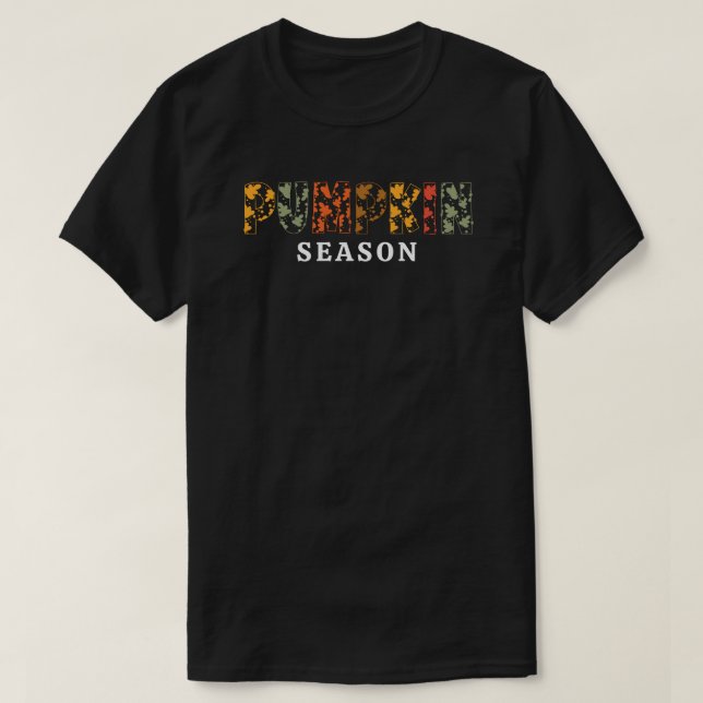 T-shirt Saison citrouille automne Feuilles d'automne (Design devant)