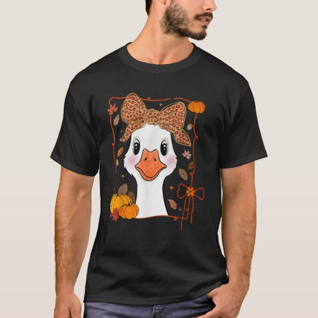 T-shirt Saison Citrouille d'Oie Silly L'automne Feuilles q (Devant)