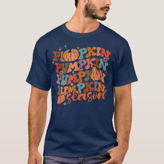 T-shirt Saison Citrouille super Bonjour Automne Vibes Retr