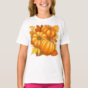 T-shirt Saison d'automne Halloween Citrouille Motif