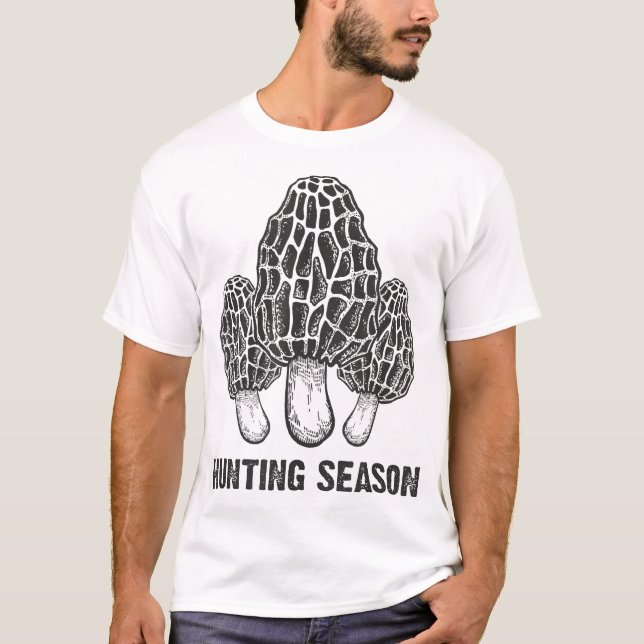 T-shirt Saison de chasse aux champignons Morel (Devant)