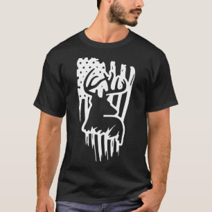 T-shirt Saison de chasse Deer Buck Chasseur de drapeau amé