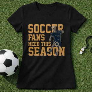 T-shirt Saison de football Fans Squelette Vintage Buteur