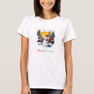 T-shirt Saison de Noël Cadeaux Décor festif Saison