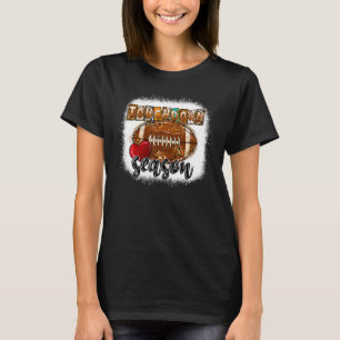 T-shirt Saison de touchdown décolorée en cuir de football