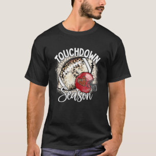 T-shirt Saison de touchdown décolorée Jeu de football amér