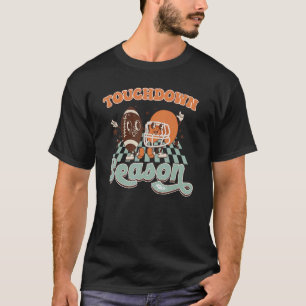 T-shirt Saison de touchdown Football Rétro Maman Papa Vint