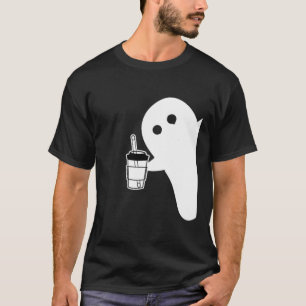 T-shirt Saison éffrayante Cute Little Ghost Ice Coffe. Hal