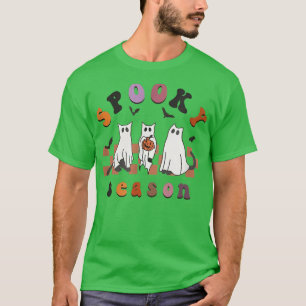 T-shirt Saison éffrayante Fantôme Black Amoureux des chats