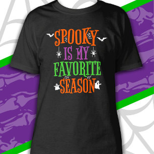 T-shirt Saison éffrayante Fantômes Bats Araignées Hallowee
