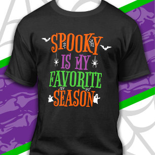 T-shirt Saison éffrayante Fantômes Bats Araignées Hallowee
