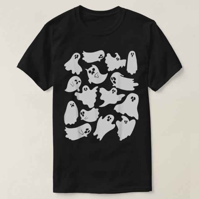 T-shirt Saison Éffrayante Ghost Graphic Beaucoup de Faces  (Design devant)