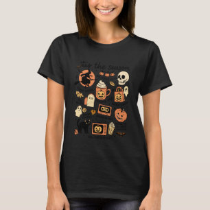 T-shirt Saison effrayante Halloween Doodles Rétro 90s Fant