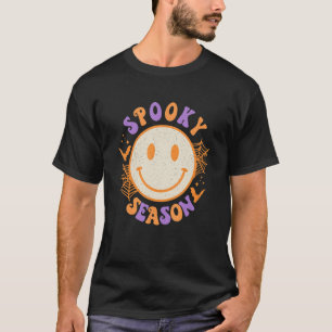 T-shirt Saison éffrayante mignonne Happy Visage Halloween 