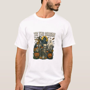 T-shirt Saison vintage Halloween Skeleton Retro