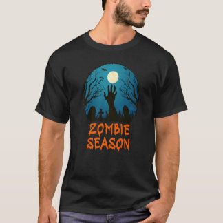 T-shirt Saison Zombie Graveyard Lune Scary Kids Garçons A