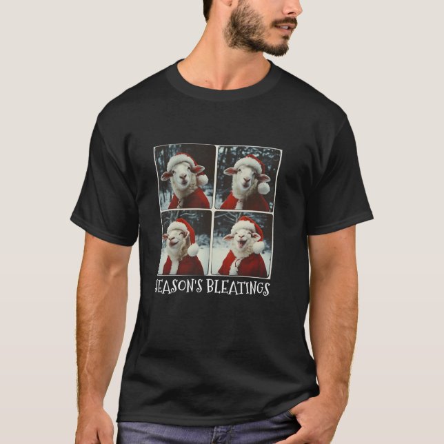T-shirt Saisons Selfie Moutons de Noël Bletings Père Noël  (Devant)