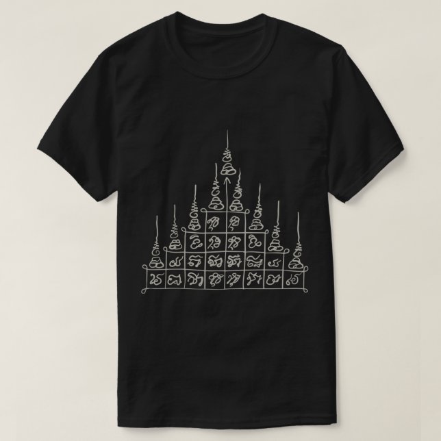 T-shirt Sak Yant Tattoo Thai Neuf Pics Gao Yord Thaïlande (Design devant)