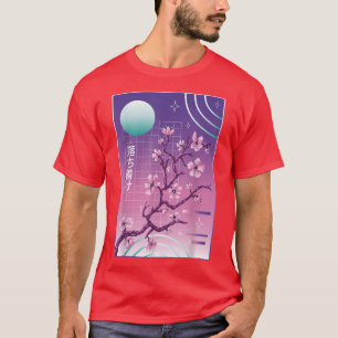 T-shirt Sakura 80s 90s Japonais Cerise Blossom Vaporwave A