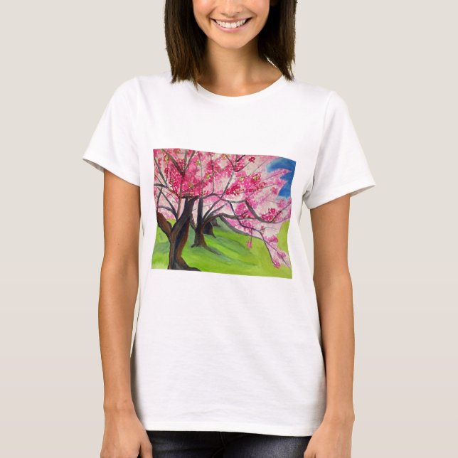 T-shirt Sakura art japonais de fleurs de cerisier (Devant)