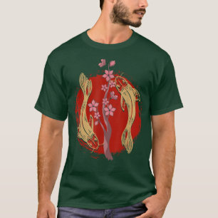 T-shirt Sakura Cherry Blossom Koi Fish Pond Nishikgoi Koi