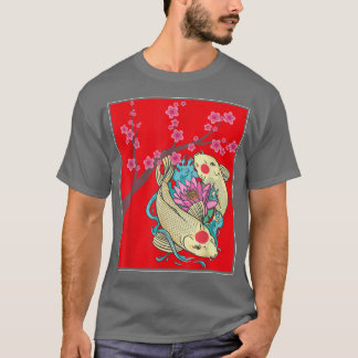 T-shirt Sakura Cherry Blossom Taisho Sanke Poisson japonai