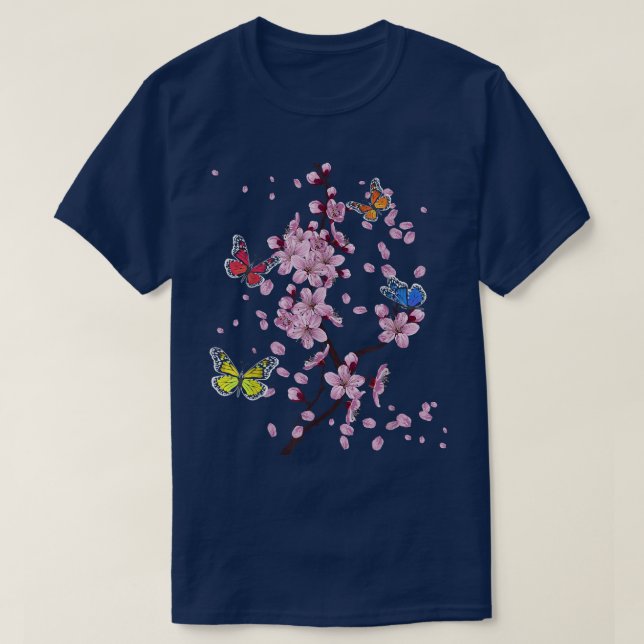 T-shirt Sakura Fleurs de printemps Cerisier Fleur Arbre Ja (Design devant)