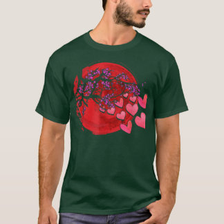 T-shirt Sakura Heart Cherry Blossom Tree Japon Nature Japa