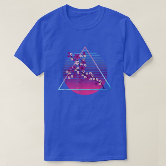 T-shirt Sakura Japonaise Fleur Synthwave Vaporwave Cherche (Design devant)