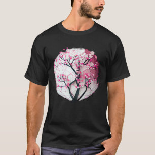 T-shirt Sakura Saison Arbre de Vie Géométrique Sphère Rose