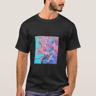 T-shirt Sakura Synthwave Colorant Vaporwave Cerise Blossom