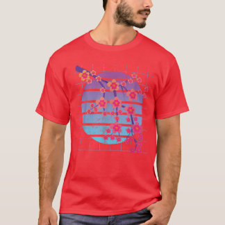 T-shirt Sakura Synthwave Japon Fleur 90s Vaporwave Cherry