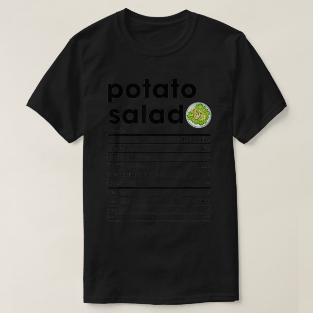 T-shirt Salade de pomme de terre - valeur nutritive  (Design devant)