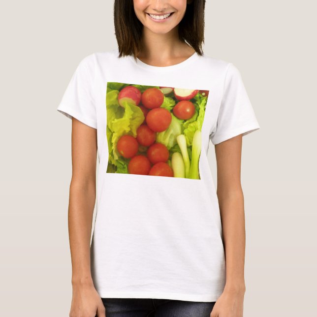 T-shirt Salade Légumes Dames T Chemise (Devant)