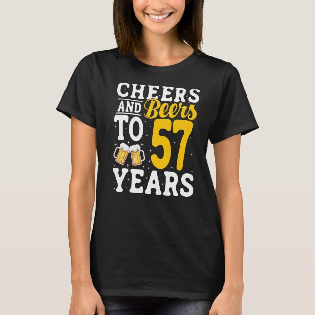 T-shirt Salades et bières à 57 ans Bière Boire 57 Année (Devant)
