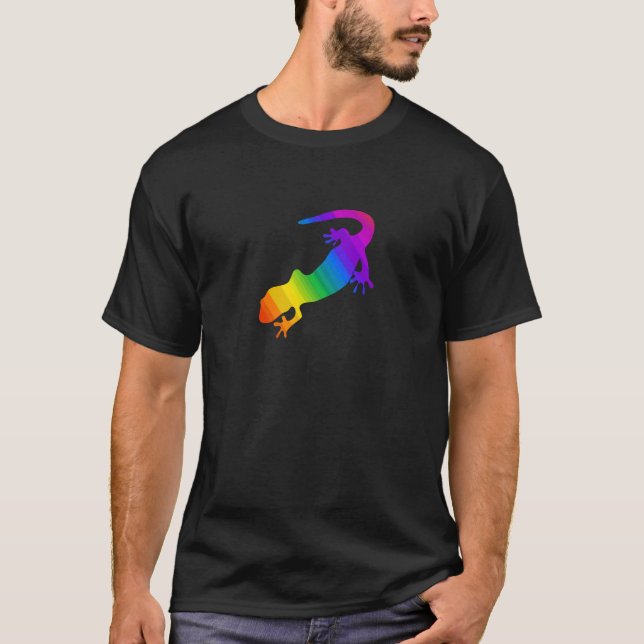 T-shirt Salamandre striée arc-en-ciel (Devant)