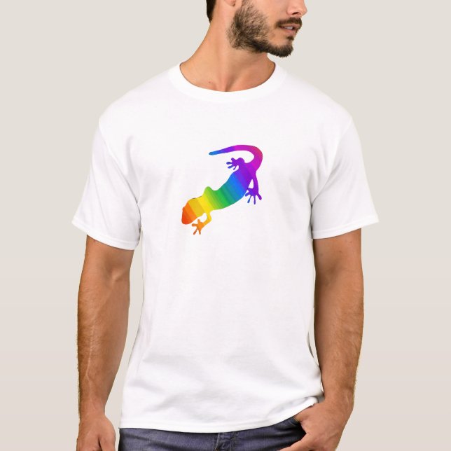 T-shirt Salamandre striée arc-en-ciel (Devant)