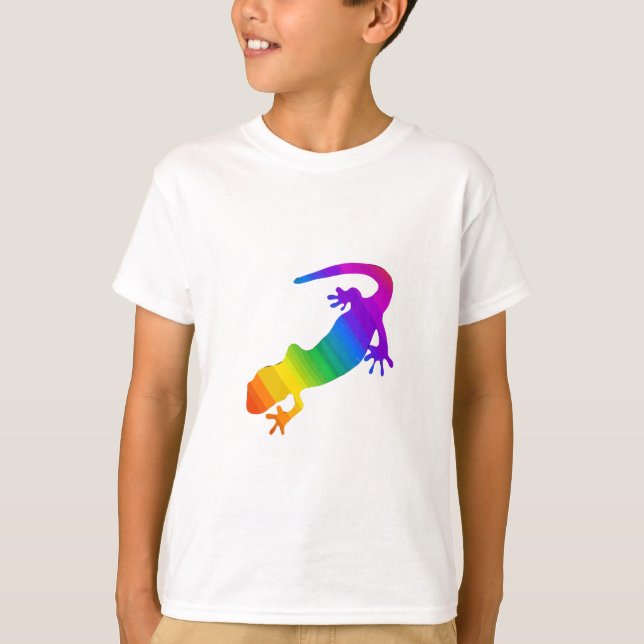 T-shirt Salamandre striée arc-en-ciel (Devant)