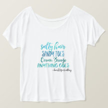 T-shirt salé de citation de plage d'océan