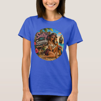 T-shirt Salé Mais Digne De La Mer Drôle Pirate Plage