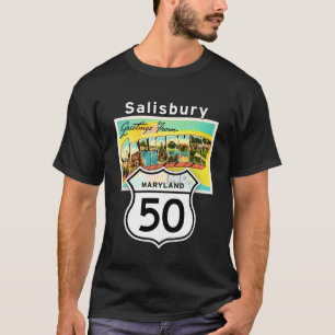 T-shirt Salisbury Maryland MD US 50 Grande Lettre Voyage P