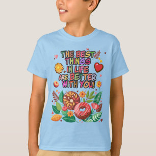 T-shirt Salle de classe Saint-Valentin Boho Donuts et fleu