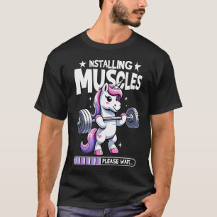T-shirt Salle de sport de musculation licorne Fitness Work