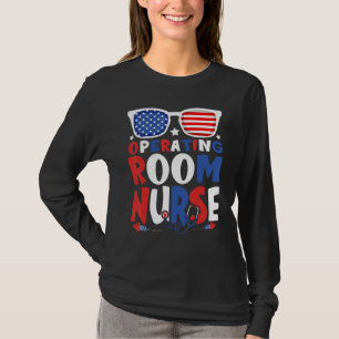 T-shirt Salle d'opération patriotique infirmière 4 juillet