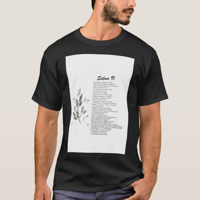 T-shirt Salmo 91, Verse de la Bible espagnole  (Devant)