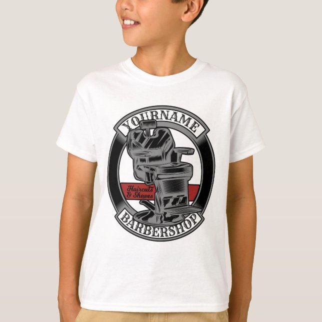 T-shirt Salon de coiffeur Retro Personnalisé (Devant)