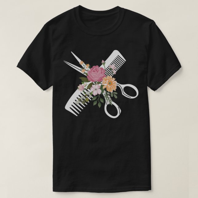 T-shirt Salon de coiffure pour femmes Stylo coiffeuse coif (Design devant)